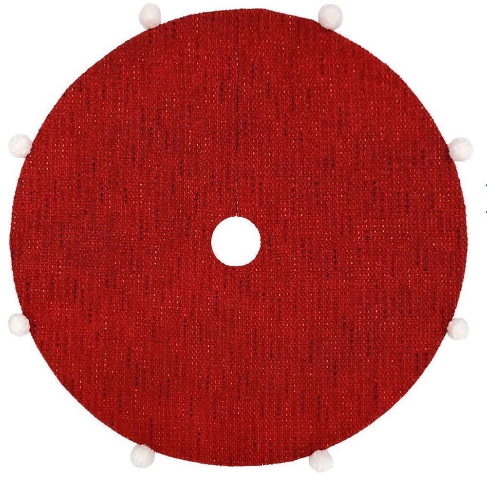 St. Nicholas Square Red Large Decorative Tree Skirt 48" NEW